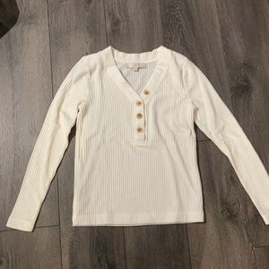 LOFT waffle long sleeve shirt